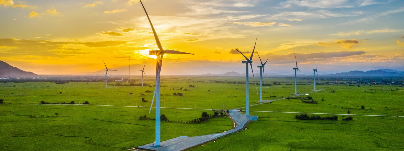 Landscape with wind mill park